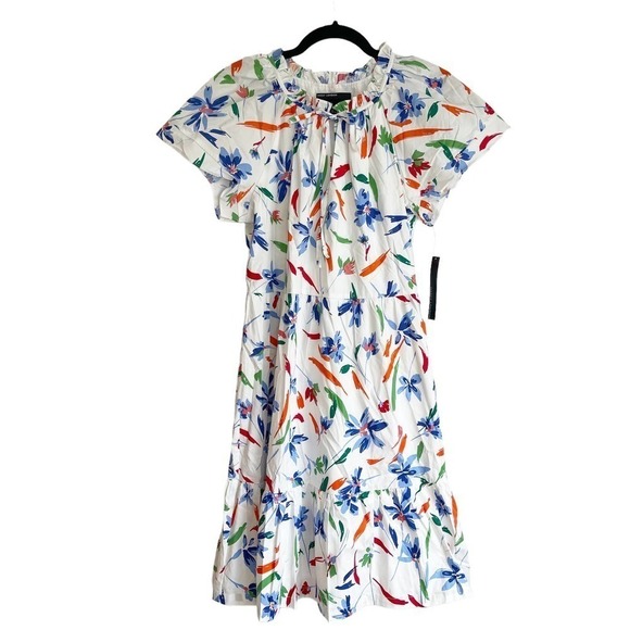 Maggy London  Mini Dress with Flutter Sleeve Floral Women's Size 6 - Picture 10 of 12